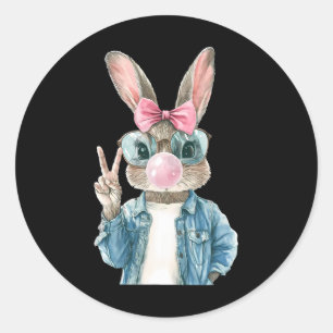 Cool Paashaas Blow Bubble Gum Konijn Ei Hunt Ronde Sticker