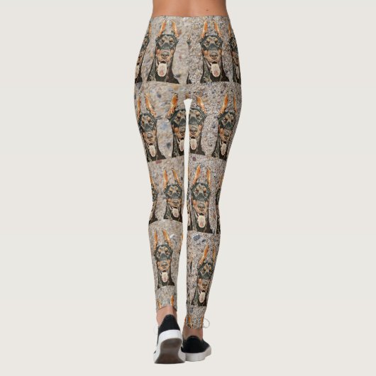 Cool Painted Doberman Pinscher Block Leggings (Achterkant)