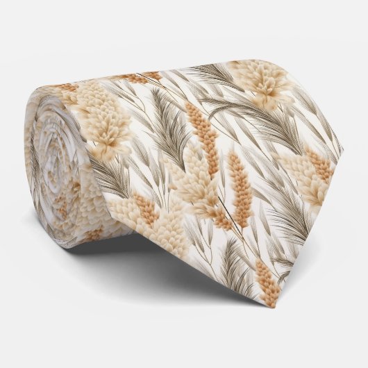 Cool Pampas Grass betegeld patroon Stropdas (Opgerold)
