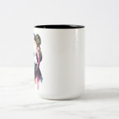 Cool Panda Beer met hoofdtelefoon! Tweekleurige Koffiemok (Center)