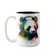 Cool Panda Beer met hoofdtelefoon!