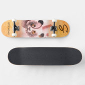 Cool Panda Illustratie Art Monogrammed Persoonlijk Skateboard (Horizontaal)