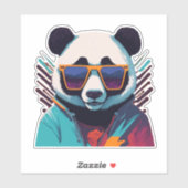 Cool Panda met Retro Vibes Sticker (Vel)