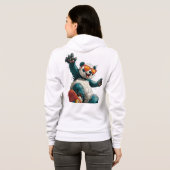 Cool Panda on Colourful Skateboard with Sunglasses Hoodie (Achterkant volledig)