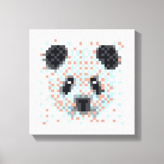 Cool Panda Pixel Art Canvas Afdruk (Voorkant)