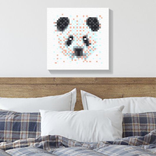 Cool Panda Pixel Art Canvas Afdruk (Insitu (Slaapkamer))
