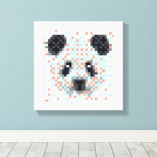 Cool Panda Pixel Art Canvas Afdruk (Insitu (Houten vloer))