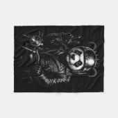 Cool Panda Punk Peace Sign Motorcycle  Fleece Deken (Voorkant (Horizontaal))