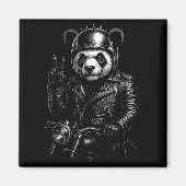 Cool Panda Punk Peace Sign Motorcycle  Magneet (Voorkant)