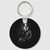 Cool Panda Punk Peace Sign Motorcycle Sleutelhanger (Voorkant)