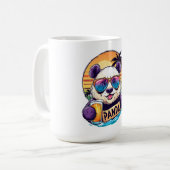 Cool Panda: Retro Zomer & Bier Vibes Koffiemok (Voorkant links)