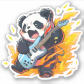 Cool Panda Rockstar Sticker (Voorkant)