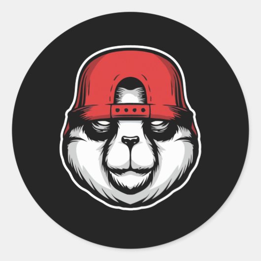 Cool Panda Ronde Sticker (Voorkant)