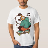 Cool Panda Skater Men’s T-Shirt | Fun Streetwear C (Voorkant)