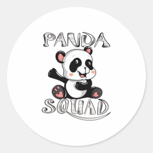Cool Panda Squad Funny Huge Beer Animal Lov Ronde Sticker (Voorkant)