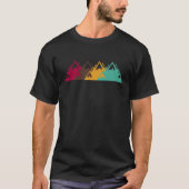 Cool Panorama Mountains Wild Retro Style For Hikin T-shirt (Voorkant)