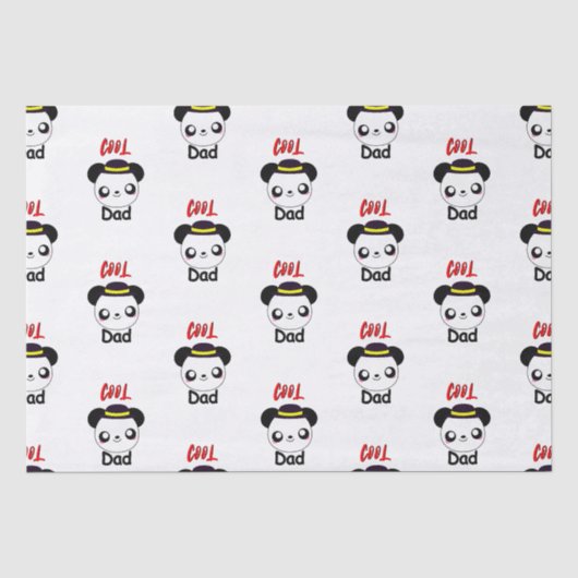 Cool Pap Polar Beer Panda Daddy Happy Fathers Day Tissuepapier (Voorkant)