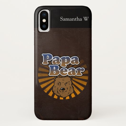 Cool Papa-Beer, bruin/blauw/goudpap Gift Case-Mate iPhone Case (Achterkant)