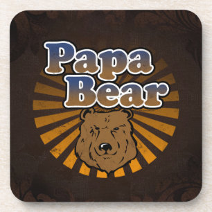 Cool Papa-Beer, bruin/blauw/goudpap Gift Drankjes Onderzetter