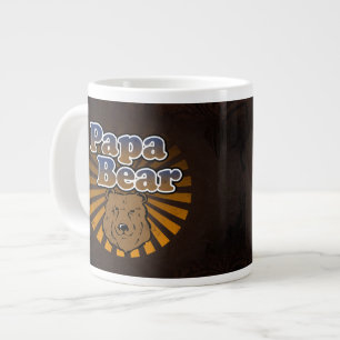 Cool Papa-Beer, bruin/blauw/goudpap Gift Grote Koffiekop