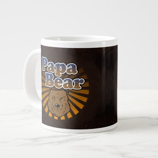 Cool Papa-Beer, bruin/blauw/goudpap Gift Grote Koffiekop (Links)