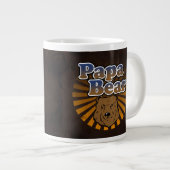Cool Papa-Beer, bruin/blauw/goudpap Gift Grote Koffiekop (Voorkant rechts)