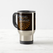Cool Papa-Beer, bruin/blauw/goudpap Gift Reisbeker (Voorkant links)