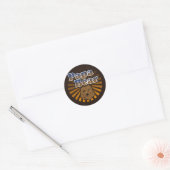 Cool Papa-Beer, bruin/blauw/goudpap Gift Ronde Sticker (Envelop)