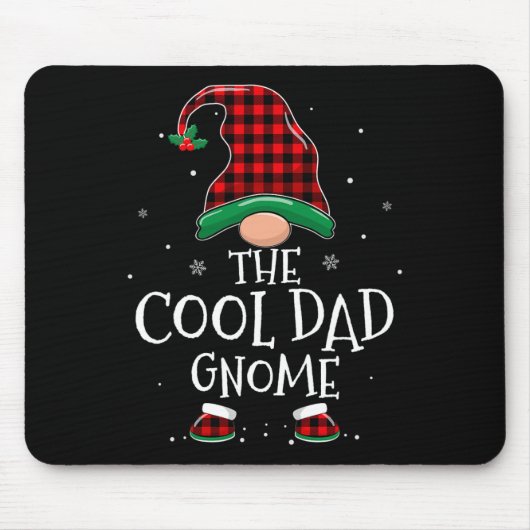 Cool Papa Gnome Xmas Familie Matching geruite Kers Muismat (Voorkant)