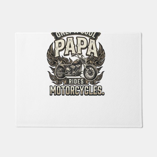 Cool Papa Motorfiets Vintage Biker Deurmat (Voorkant)