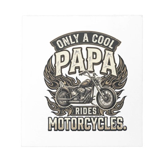Cool Papa Motorfiets Vintage Biker Notitieblok (Voorkant)