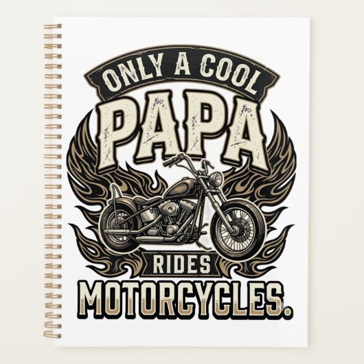 Cool Papa Motorfiets Vintage Biker Planner (Voorkant)