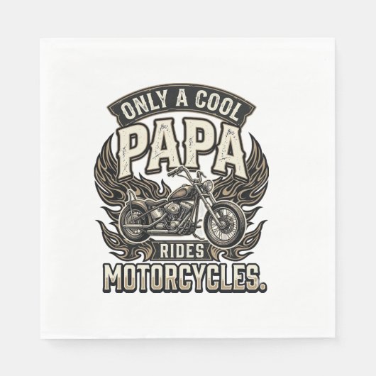 Cool Papa Motorfiets Vintage Biker Servet (Voorkant)