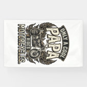 Cool Papa Motorfiets Vintage Biker Spandoek (Horizontaal)