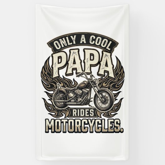 Cool Papa Motorfiets Vintage Biker Spandoek (Verticaal)
