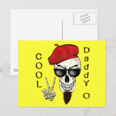Cool papa - O Beatnik Skull Briefkaart (Voorkant / Achterkant)