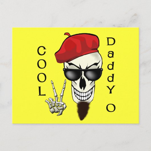 Cool papa - O Beatnik Skull Briefkaart (Voorkant)