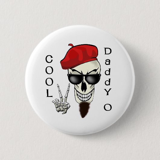 Cool papa - O Beatnik Skull Ronde Button 5,7 Cm (Voorkant)