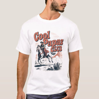 Cool Papas Club Retro Western Cowboy Papa leuk T-shirt