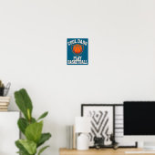 Cool Papa's Spelen Basketbal Illustratie Poster (Thuiskantoor)