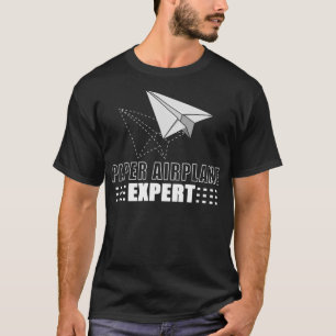 Cool Paper Airplane Expert Funny Origami Plane T-shirt