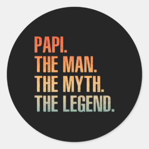 Cool Papi Voor Mannen Vader Opa Man Mythe Legende Ronde Sticker