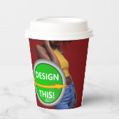 COOL! Papieren beker met deksel - 8oz - Pack van 8 (Voorkant)