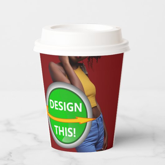 COOL! Papieren beker met deksel - 8oz - Pack van 8 (Voorkant)