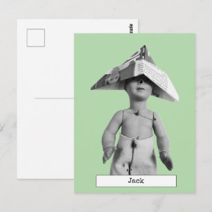 Cool papieren hoeden pop briefkaart