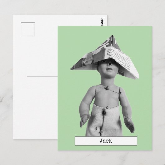 Cool papieren hoeden pop briefkaart (Voorkant / Achterkant)