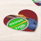 COOL! Papieren Onderzetters - Hart - Custom (Gekanteld)