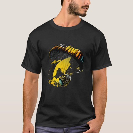 Cool paraglider in fast paced action t-shirt (Voorkant)