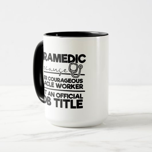 cool Paramedische woord kunst toevoegen monogram Mok (Voorkant links)