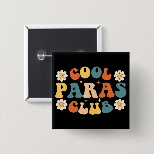 Cool Paras Club Vierkante Button 5,1 Cm (Voorkant /achterkant)
